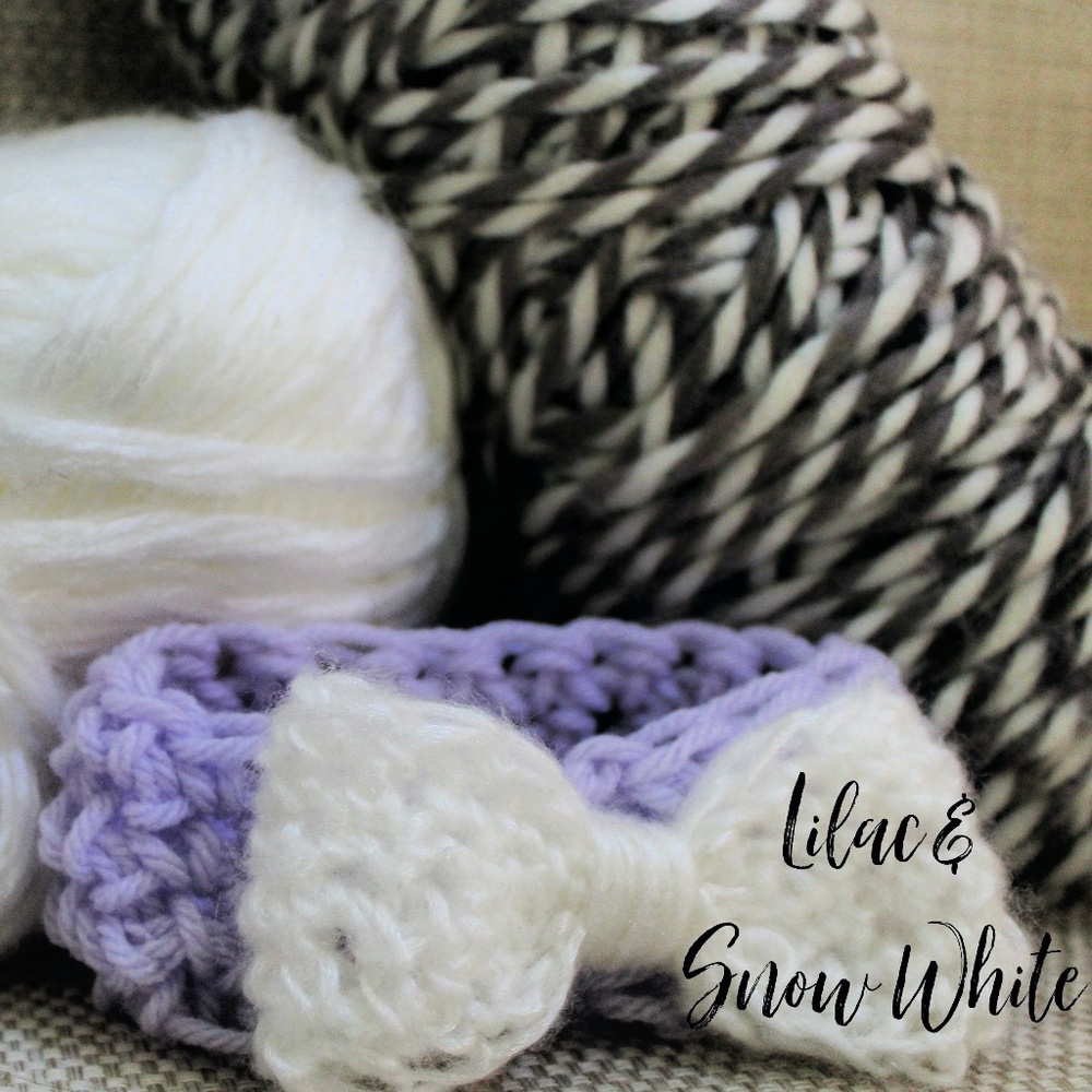 Lilac and White Baby Headband